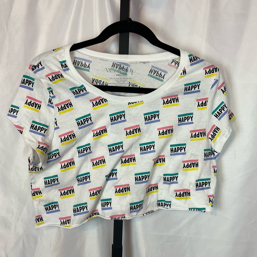 3 FOR $15 Wound Up DIY Happy Crop Top, size Junior’s XXL - 19